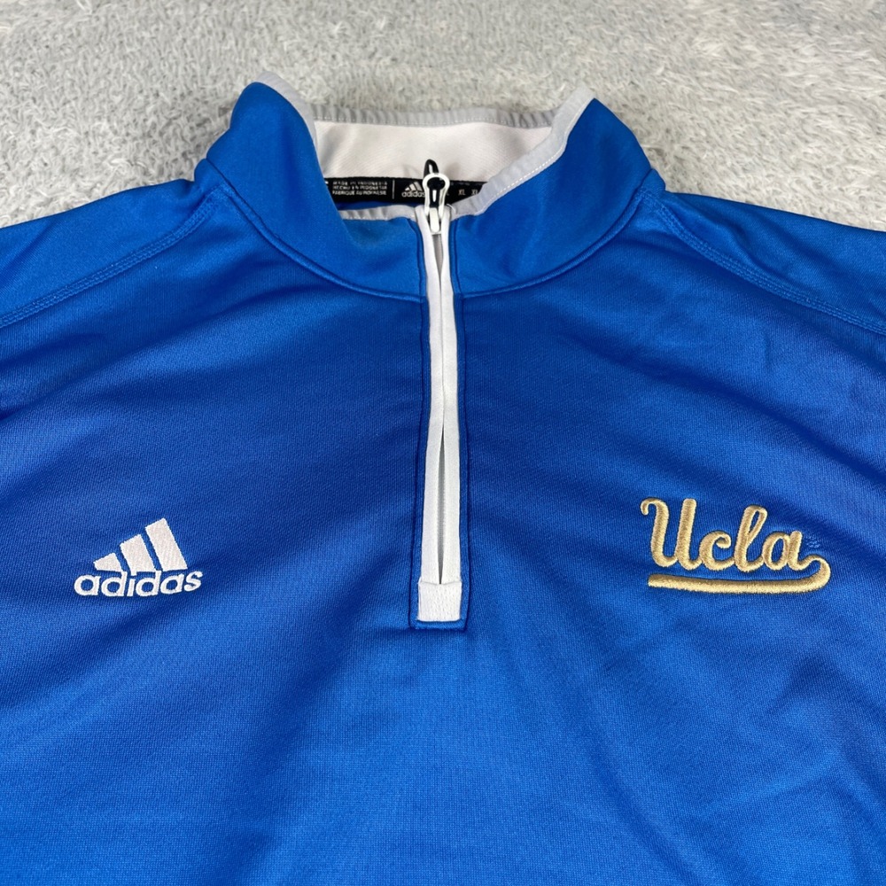 Adidas UCLA Bruins Mens XL Blue Quarter Zip Pullover Jacket A6N004 01/14 - Picture 2 of 6